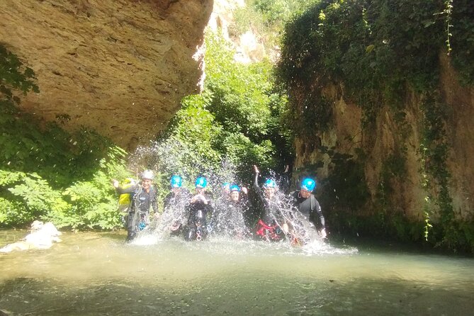 Canyoning experience in Barranco del Gorgo de la Escalera - The 25-meter rappel beside the waterfall