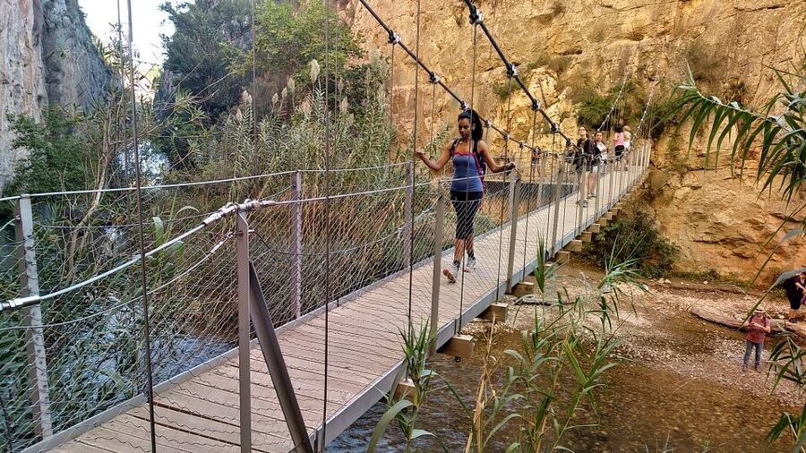 Chulilla: Hanging Bridges & Canyon Private Hiking Day Tour - Charco Azul and the cool-water finish
