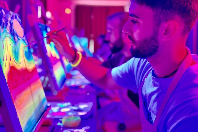 Paint a neon fluorescent picture while drinking unlimited wine - A two-hour session at The Art Wine House