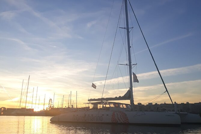 Sunset in Valencia from the Catamaran Mundo Marino - Passing through La Marina